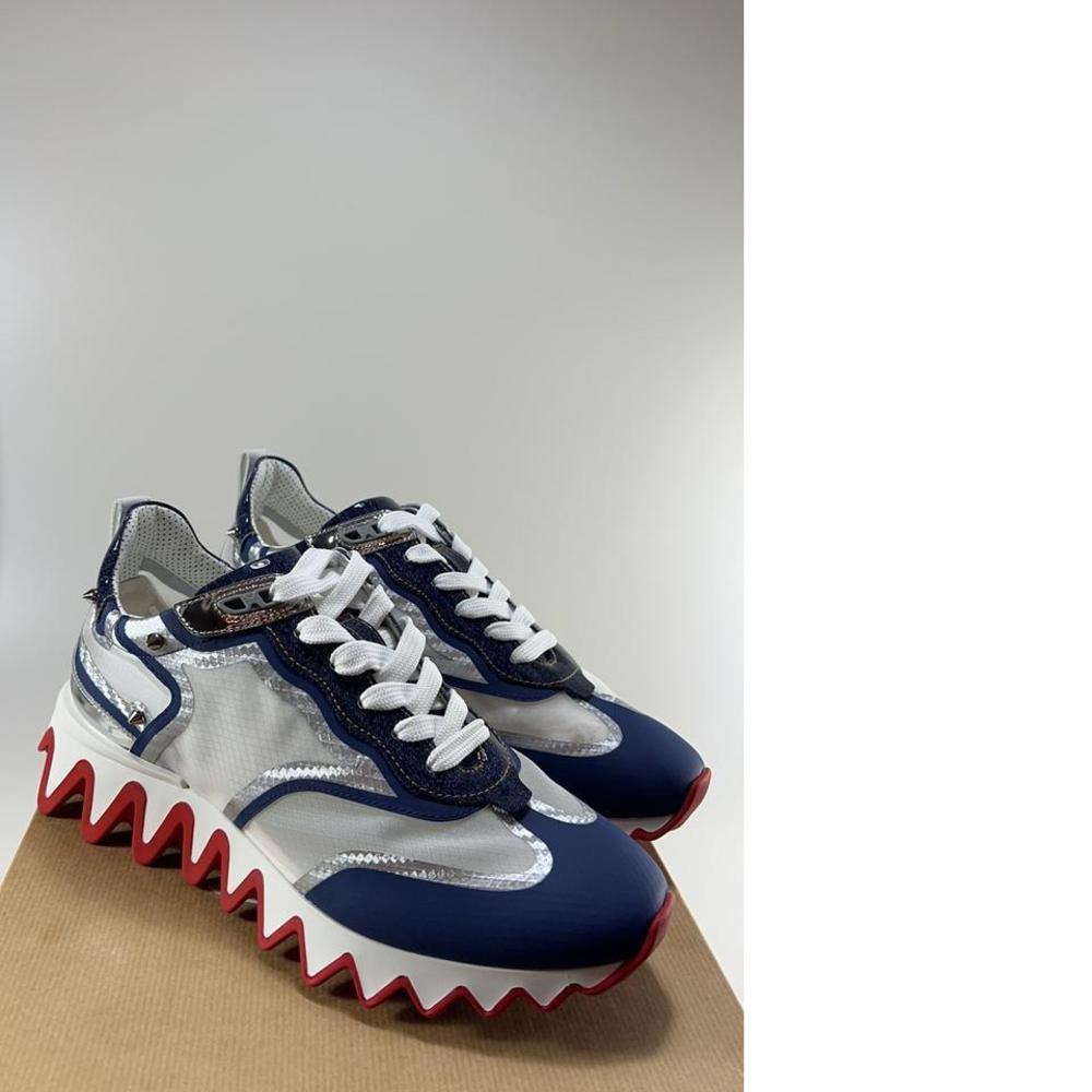 womens Metallic Clear Mesh zigzag sole shark Sharkina Sneakers e458